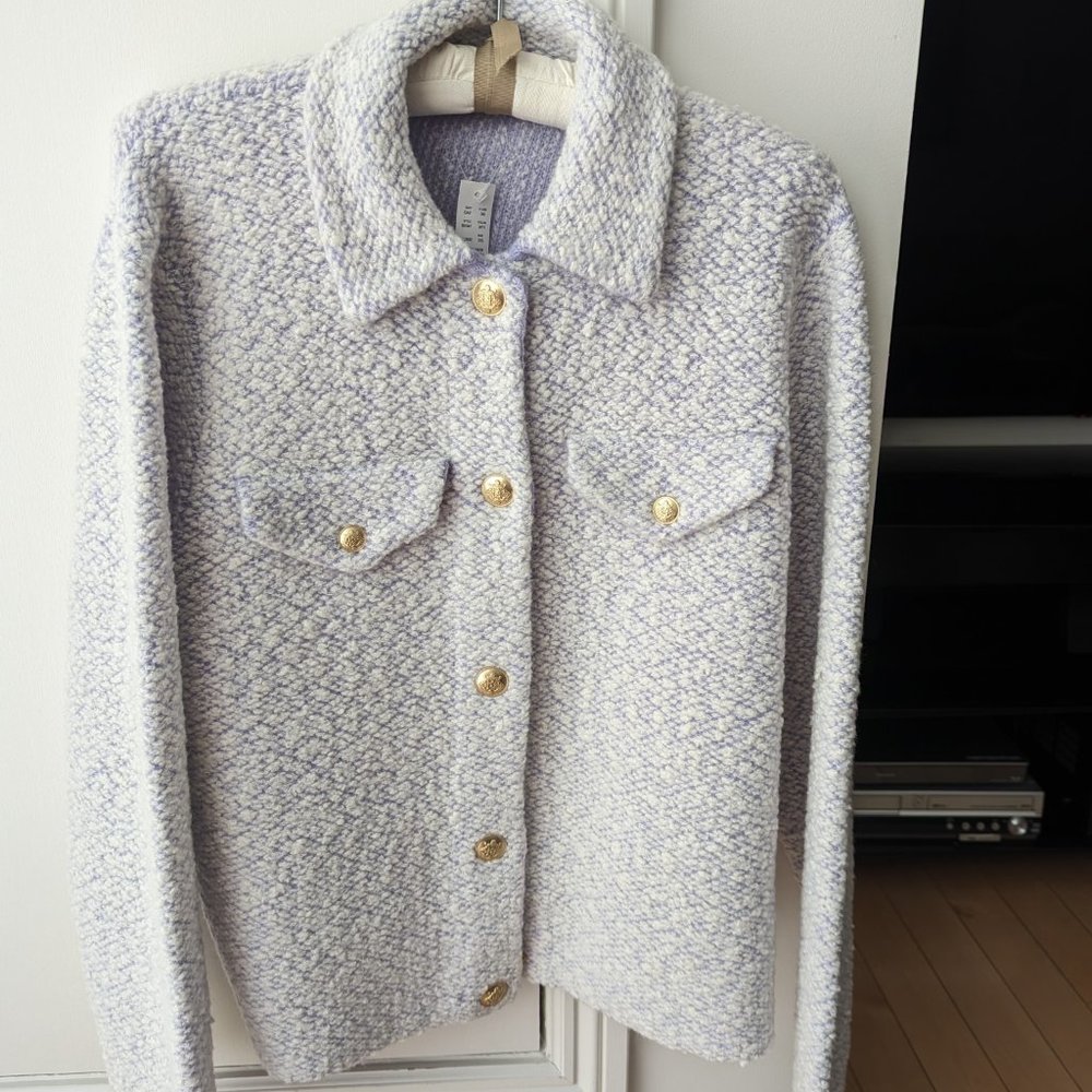 J.Crew Collared Lady Jacket In Wool Bouclé XXL/18 - NWT (pale lavender)